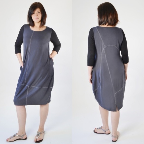 Alembika Exposed Seam Dress Lagenlook relaxed - Picture 1 of 7